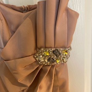 Satin Dress, Prom, Graduation, Embezzled with Rheinstones, Pink,Spaghetti Straps